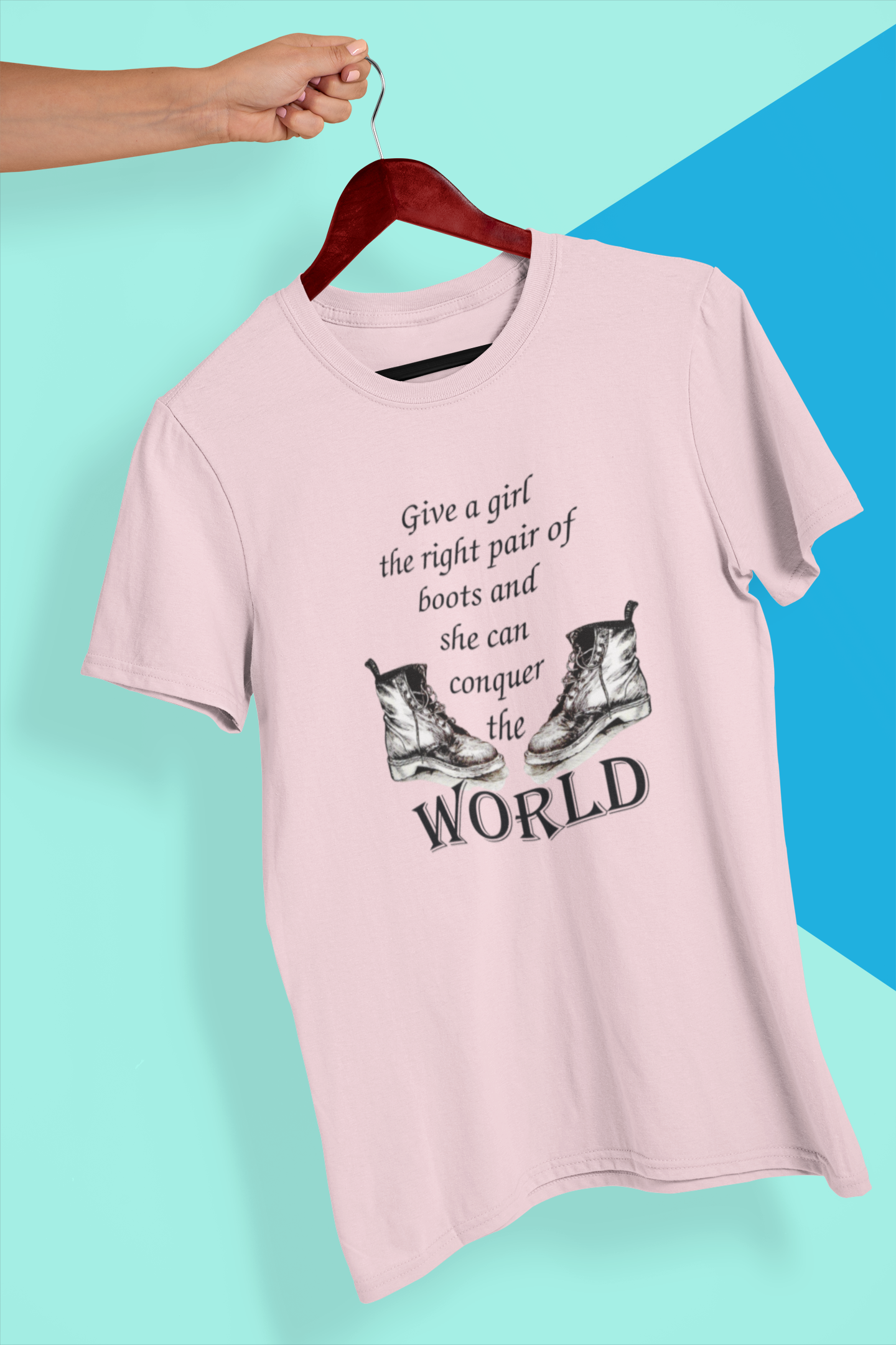 Dr Marten's Inspired pink 'Conquer the World' T-Shirt